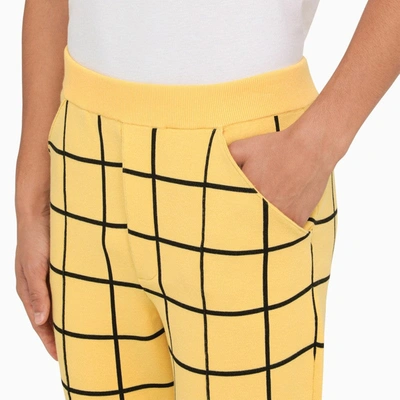 Shop Marni Yellow Trousers With Check Pattern Men