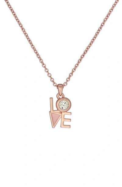Shop Ted Baker Love Pendant Necklace In Rose Gold/ Baby Pink