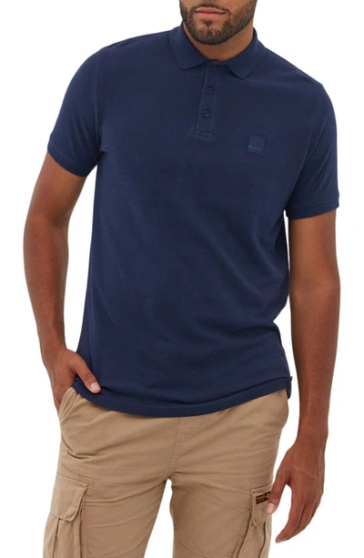 Shop Bench <br>ragnor Embroidered Square Cotton Polo<br> In Navy