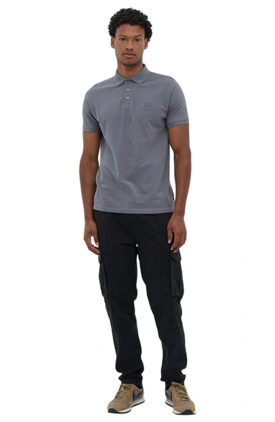 Shop Bench <br>ragnor Embroidered Square Cotton Polo<br> In Steel Grey