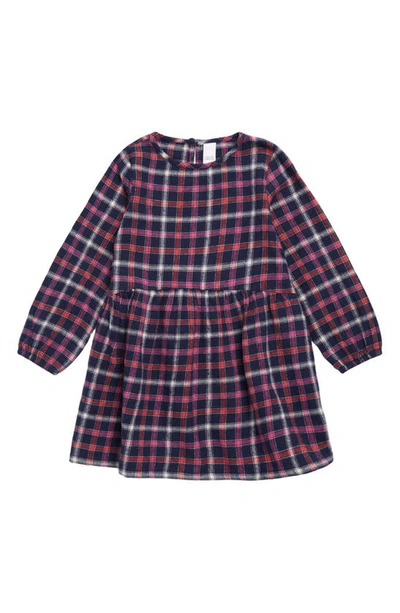 Shop Harper Canyon Kids' Easy Plaid Cotton Dress In Navy Peacoat Pop Check