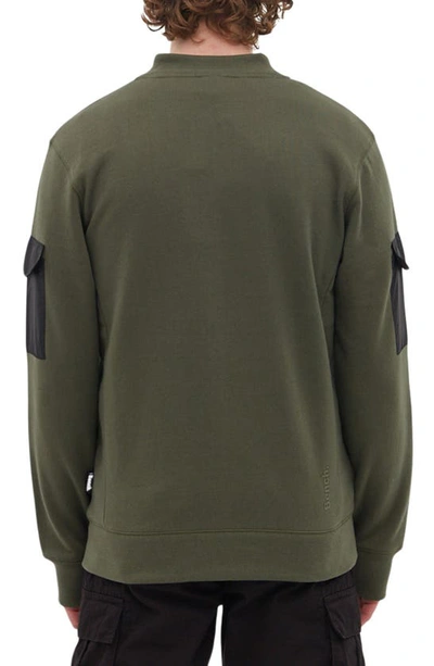 Shop Bench <br>dilla Sleeve Pocket Zip-up Sweatshirt<br> In Khaki