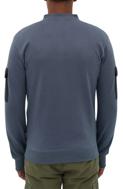 Shop Bench <br>dilla Sleeve Pocket Zip-up Sweatshirt<br> In Steel Grey