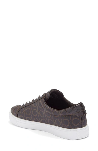 Calvin Klein Gules Logo Monogram Sneaker In Dark Brown 200