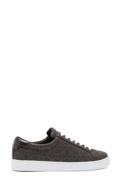 Calvin Klein Gules Logo Monogram Sneaker In Dark Brown 200