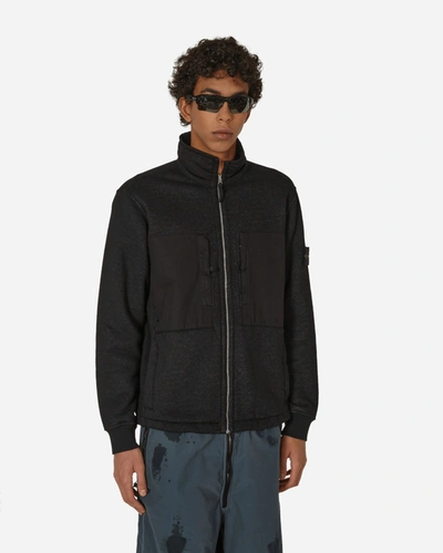 Shop Stone Island Cotton Fleece Jacket In Black