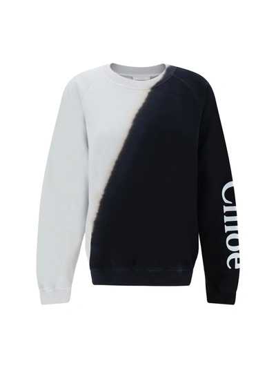 Shop Chloé Sweatshirts In Black - White 1