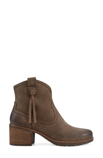 Earth Irene Block Heel Zip Bootie In Brown