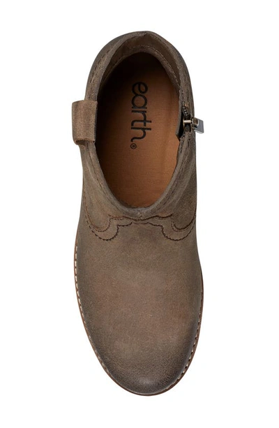 Earth Irene Block Heel Zip Bootie In Brown
