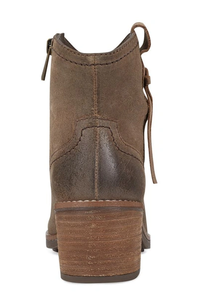Earth Irene Block Heel Zip Bootie In Brown