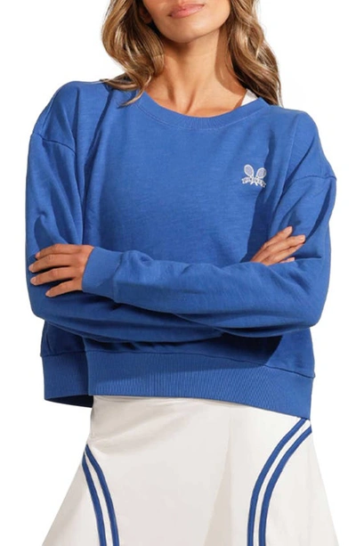 Shop Eleven By Venus Williams Weekend Warrior Crop Sweatshirt In Blue
