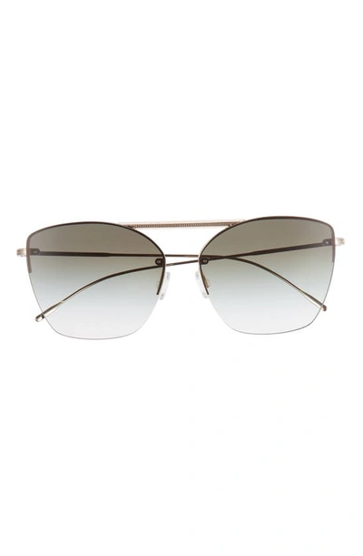 Shop Oliver Peoples Ziane 61mm Gradient Mirrored Sunglasses In Green