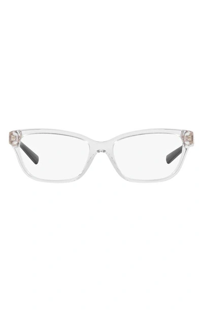 Shop Tiffany & Co 52mm Rectangular Optical Glasses In Crystal