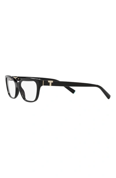 Shop Tiffany & Co 52mm Rectangular Optical Glasses In Black