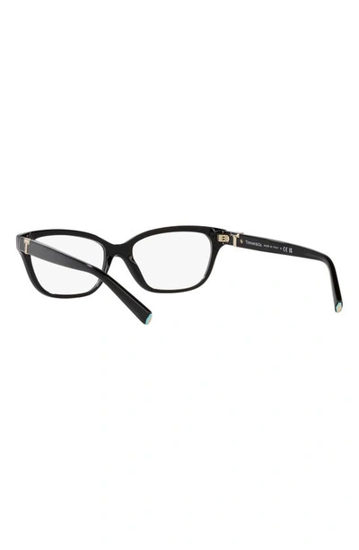 Shop Tiffany & Co 52mm Rectangular Optical Glasses In Black