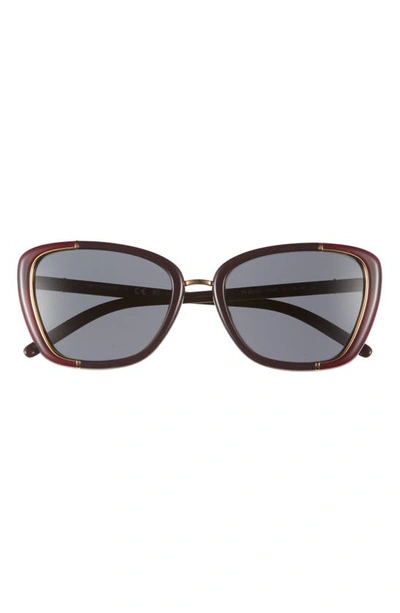 Shop Tory Burch 54mm Cat Eye Sunglasses In Burgundy