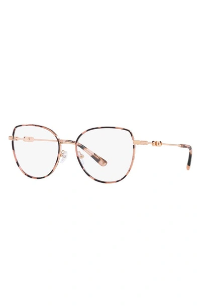 Michael Kors Empire 53mm Round Optical Glasses In Rose Gold