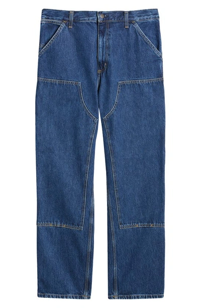 Shop Carhartt Double Knee Work Jeans In Blue Stone Washed