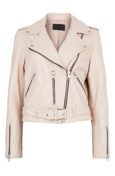 Shop Allsaints Balfern Leather Moto Jacket In Vanilla White