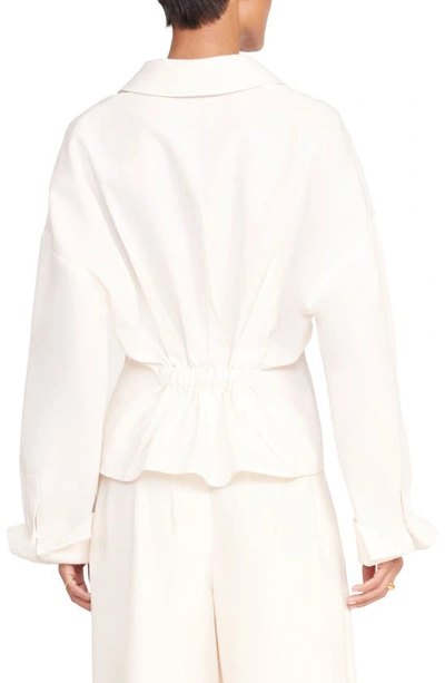 Shop Staud Ophelia Woven Shirt In Ivory
