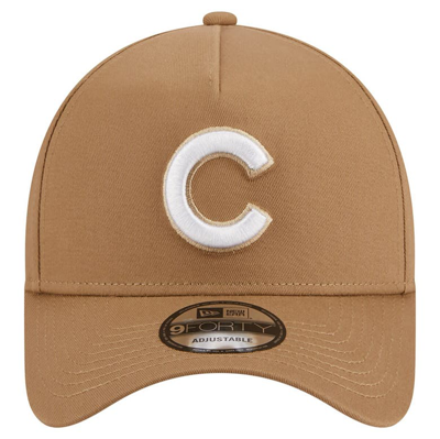 New Era Khaki Chicago Cubs A-frame 9forty Adjustable Hat In Khaki