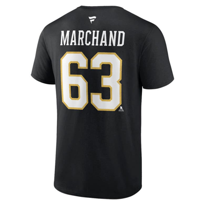 Shop Fanatics Branded Brad Marchand Black Boston Bruins Authentic Stack Name & Number T-shirt