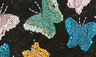 Shop Mac Duggal Butterfly Sequin Beaded Asymmetric Minidress In Black Multi