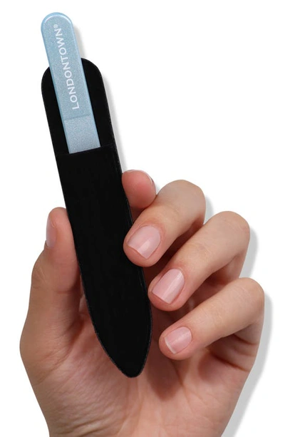 Londontown Blue Chrome Glass Nail File In Blue Chrome