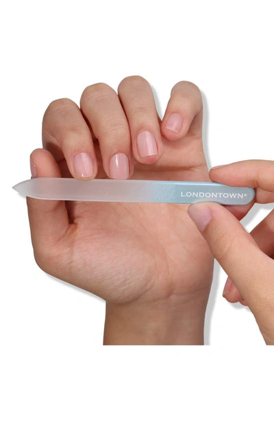 Londontown Blue Chrome Glass Nail File In Blue Chrome