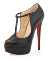 CHRISTIAN LOUBOUTIN ALTA POPPINS T-STRAP RED SOLE PUMP, BLACK