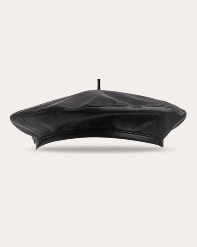 Shop Eugenia Kim Women's Carter Leather Beret In Black