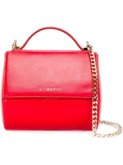 Shop Givenchy Mini Pandora Box Shoulder Bag In Red