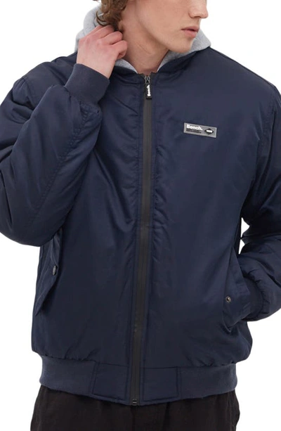 Shop Bench Hooded Bomber Jacket In Navy