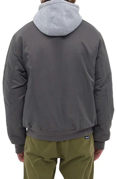 Shop Bench Hooded Bomber Jacket In Steel Grey