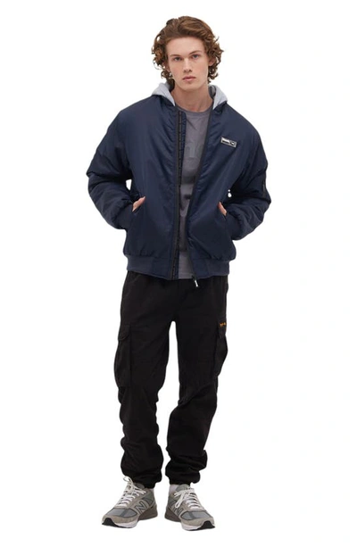 Shop Bench Hooded Bomber Jacket In Navy