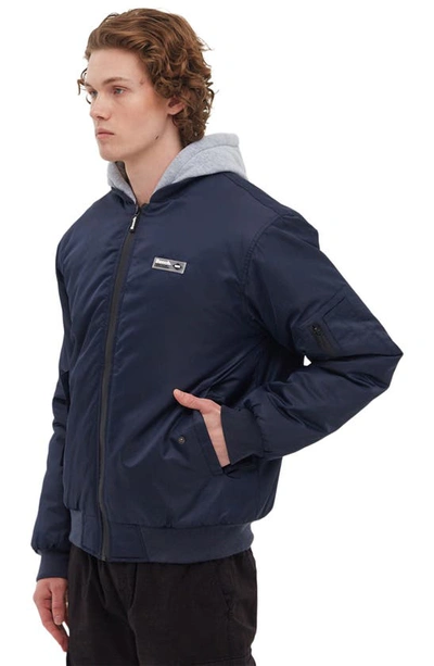 Shop Bench Hooded Bomber Jacket In Navy