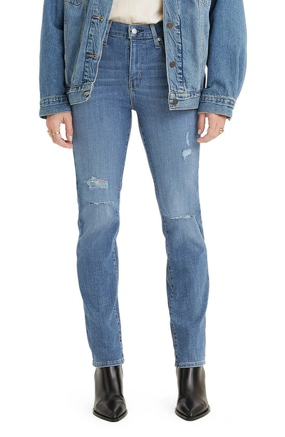 Shop Levi's® 724 High Waist Straight Leg Jeans In Lapis Holiday