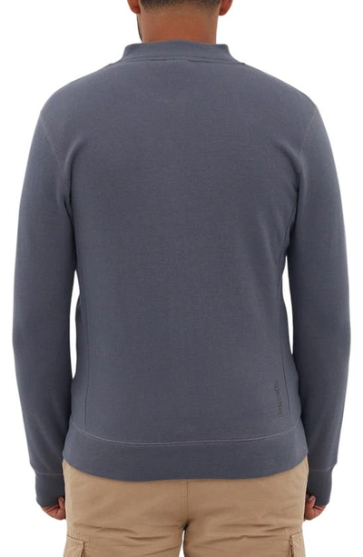 Shop Bench Vetal Piqué Bomber Zip-up Sweatshirt In Steel Grey