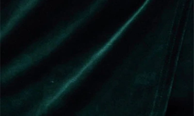 August Sky Long Sleeve Velvet Faux Wrap Minidress In Hunter Green