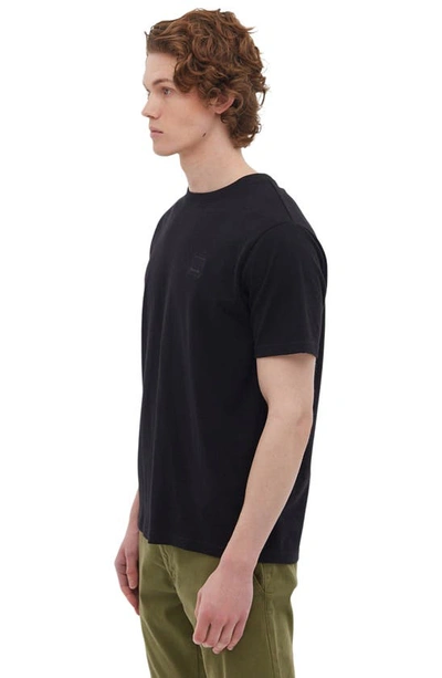 Shop Bench Farrel Cotton Embroidered Square T-shirt In Black