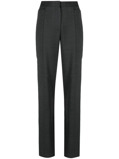 Shop Totême Toteme Slim Crepe Suit Trousers In Gray