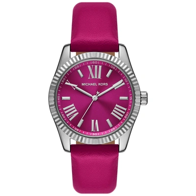 Shop Michael Kors Women's Lexington Pink Dial Watch In Silver