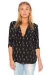 Equipment Slim Signature Silk Lightning-print Shirt In True Black