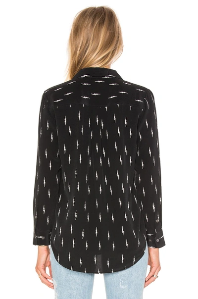Shop Equipment Kate Moss For  Slim Signature Bolt Print Button Up In True Black
