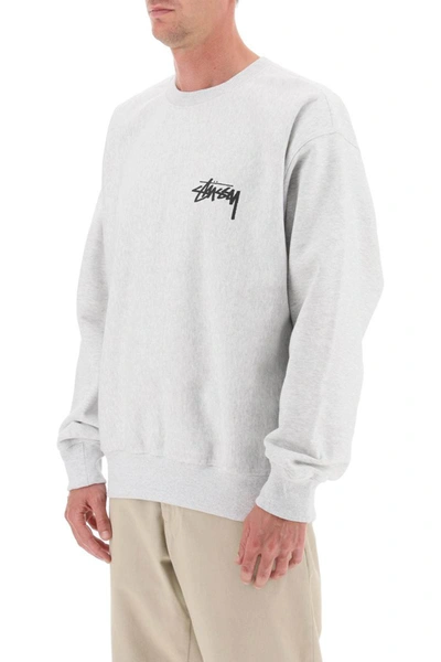 Shop Stussy Sweatshirt With Back Logo Print In Grey