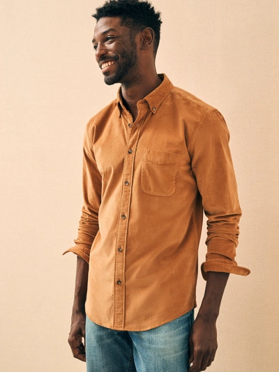 Shop Faherty Stretch Corduroy Shirt In Hickory