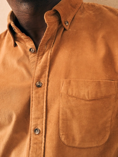 Shop Faherty Stretch Corduroy Shirt In Hickory