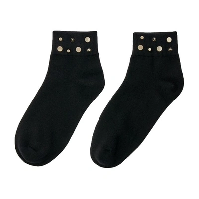 Shop Maje Diamanté Socks In Noir