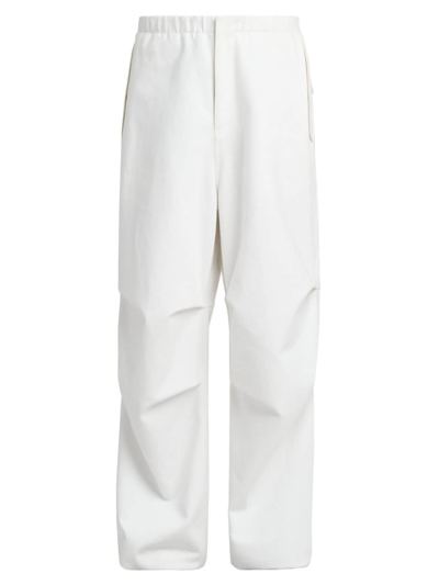 Shop Jil Sander Men's Denim Wide-leg Trousers In Porcelain