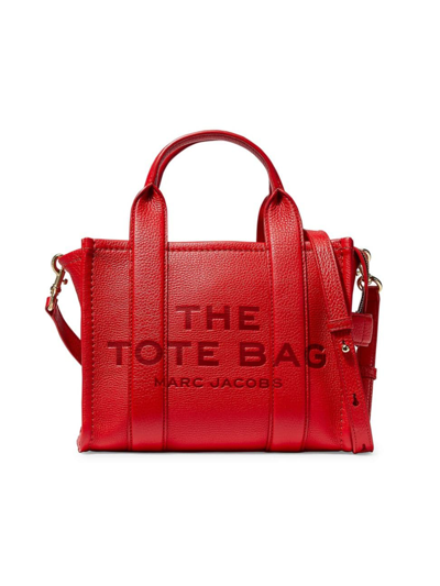 Shop Marc Jacobs Women's The Leather Small Tote In True Red